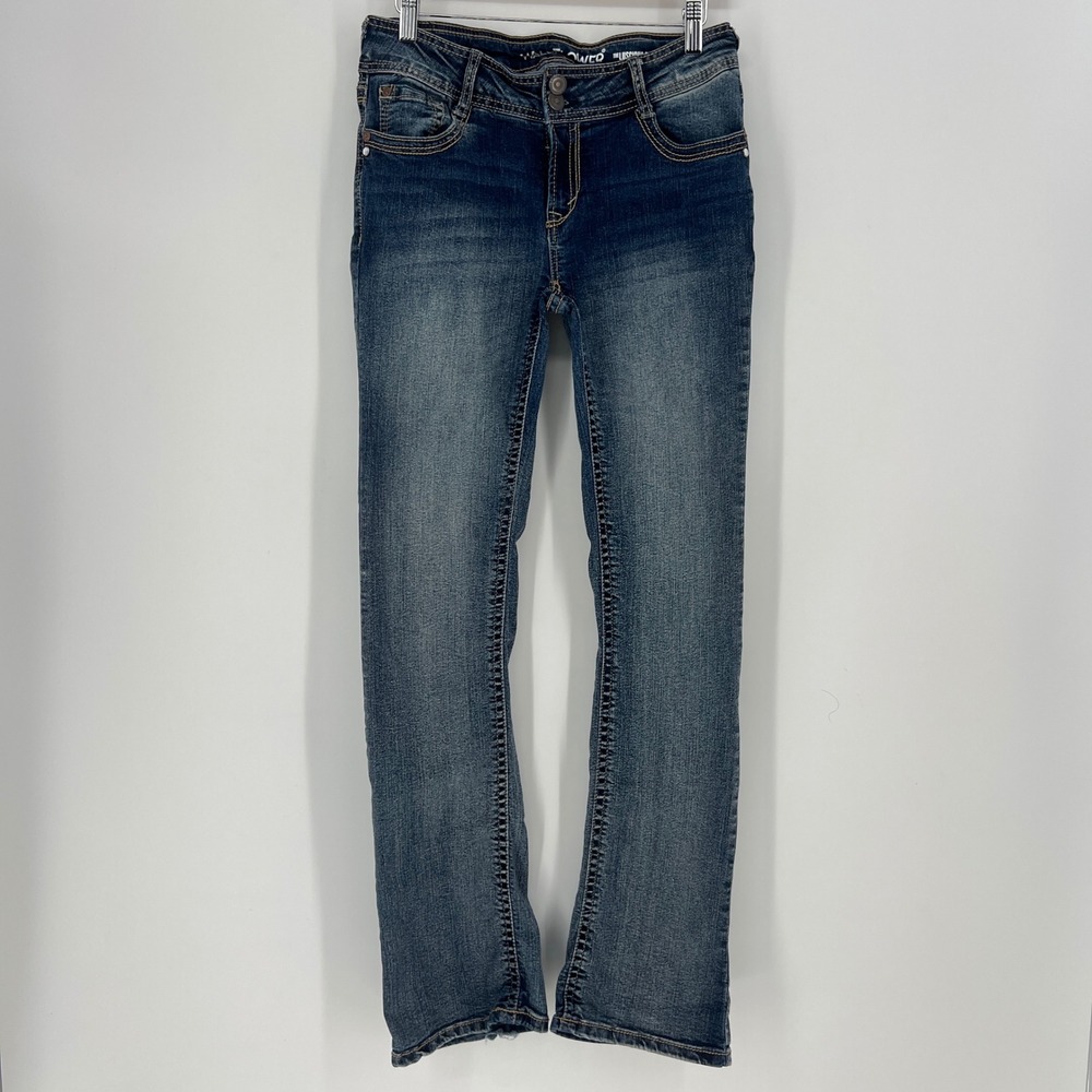 WallFlower Luscious Curvy Bootcut Jeans 9 Long Stretch Embroidered Pockets 30x31 - Picture 5 of 12